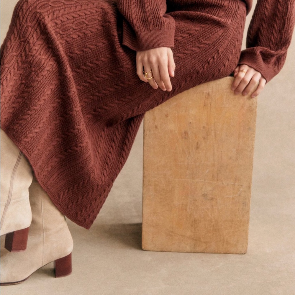 NWT Sezane Marilou  Skirt  Size S Caramel sold out - Picture 4 of 9